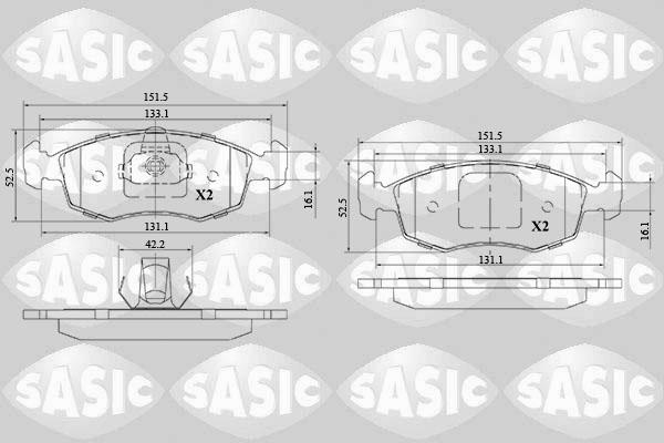 Sasic 6216144 - Brake Pad Set, disc brake autospares.lv