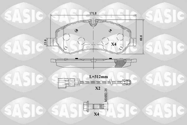 Sasic 6216155 - Brake Pad Set, disc brake autospares.lv