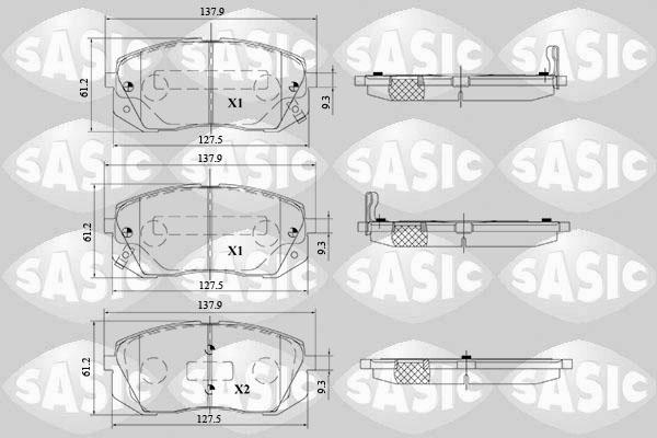 Sasic 6216157 - Brake Pad Set, disc brake autospares.lv