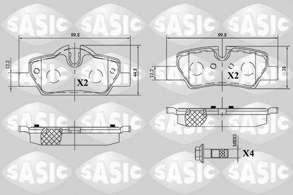 Sasic 6216165 - Brake Pad Set, disc brake autospares.lv