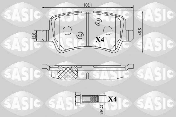 Sasic 6216160 - Brake Pad Set, disc brake autospares.lv