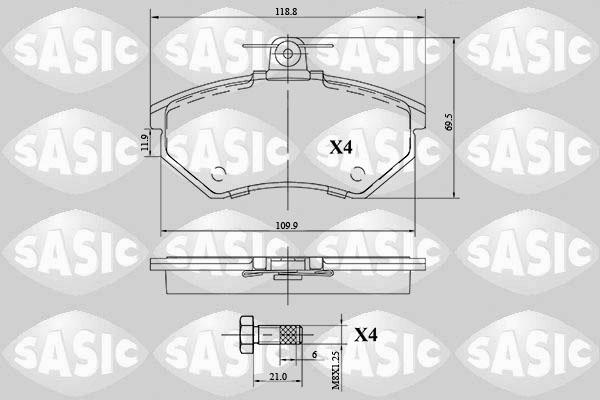 Sasic 6216101 - Brake Pad Set, disc brake autospares.lv