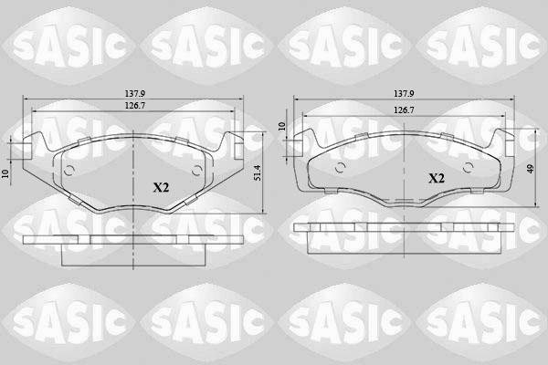 Sasic 6216102 - Brake Pad Set, disc brake autospares.lv