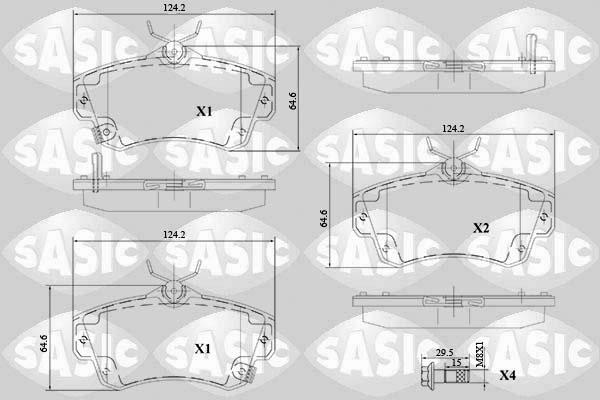 Sasic 6216115 - Brake Pad Set, disc brake autospares.lv