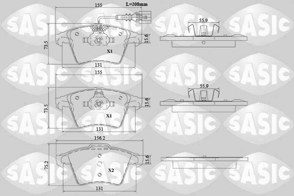 Sasic 6216188 - Brake Pad Set, disc brake autospares.lv