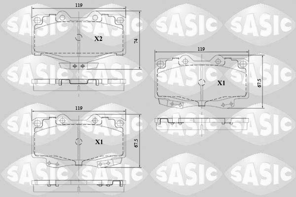 Sasic 6216129 - Brake Pad Set, disc brake autospares.lv