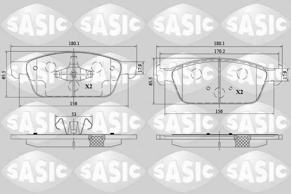 Sasic 6216178 - Brake Pad Set, disc brake autospares.lv