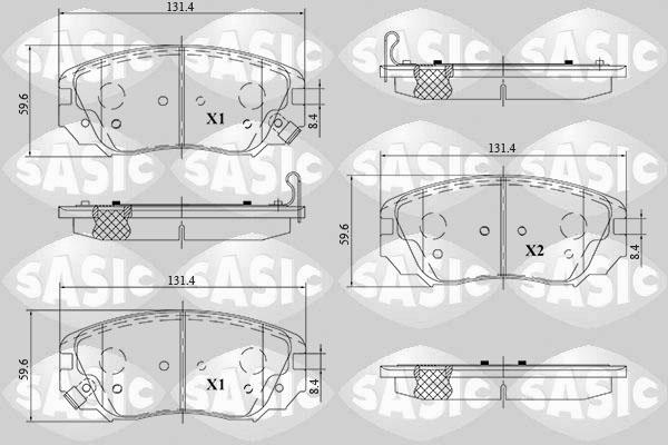 Sasic 6216177 - Brake Pad Set, disc brake autospares.lv