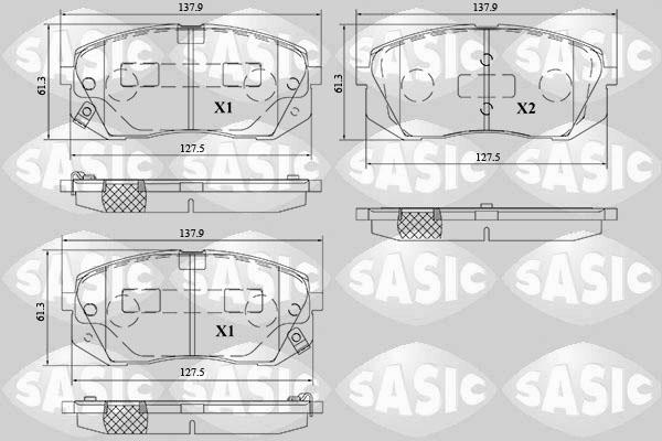 Sasic 6216214 - Brake Pad Set, disc brake autospares.lv