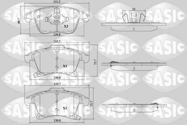 Sasic 6216212 - Brake Pad Set, disc brake autospares.lv