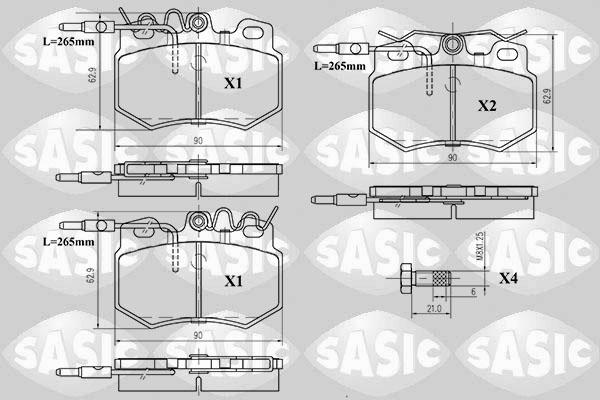 Sasic 6210042 - Brake Pad Set, disc brake autospares.lv