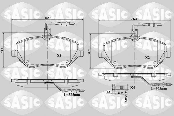 Sasic 6210057 - Brake Pad Set, disc brake autospares.lv
