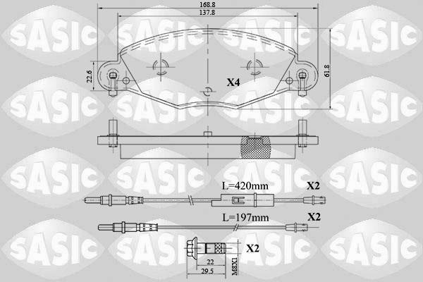 Sasic 6210062 - Brake Pad Set, disc brake autospares.lv