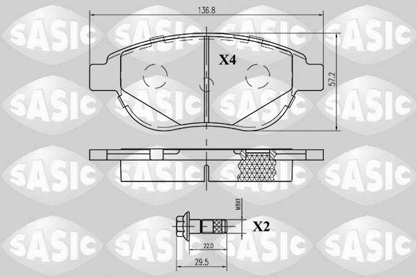 Sasic 6210008 - Brake Pad Set, disc brake autospares.lv