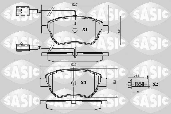 Sasic 6210015 - Brake Pad Set, disc brake autospares.lv