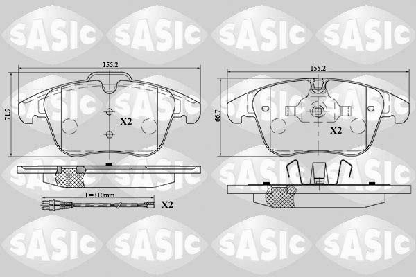 Sasic 6210039 - Brake Pad Set, disc brake autospares.lv