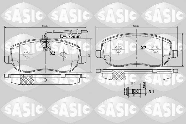 Sasic 6210029 - Brake Pad Set, disc brake autospares.lv