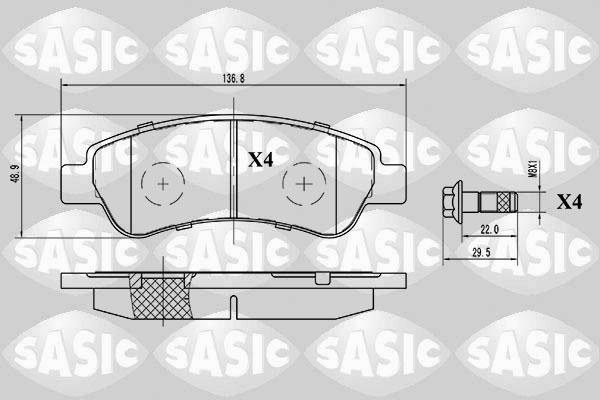 Sasic 6210025 - Brake Pad Set, disc brake autospares.lv