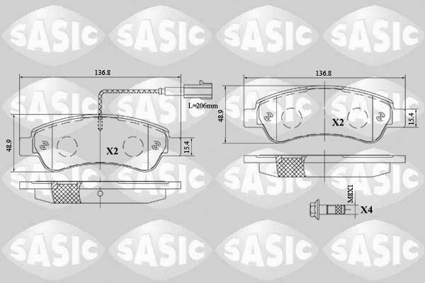 Sasic 6210074 - Brake Pad Set, disc brake autospares.lv