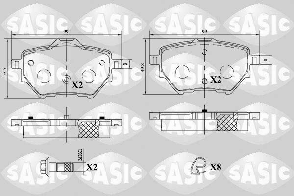 Sasic 6210076 - Brake Pad Set, disc brake autospares.lv
