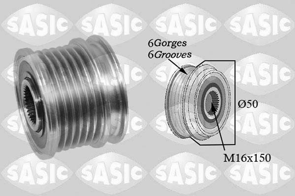 Sasic 1676018 - Pulley, alternator, freewheel clutch autospares.lv