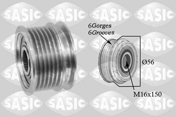 Sasic 1676024 - Pulley, alternator, freewheel clutch autospares.lv