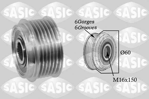 Sasic 1676025 - Pulley, alternator, freewheel clutch autospares.lv
