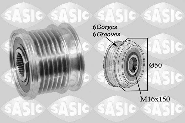 Sasic 1676023 - Pulley, alternator, freewheel clutch autospares.lv