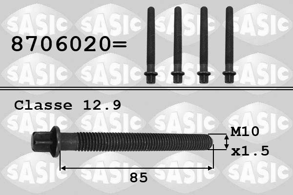 Sasic 8706020 - Pulley Bolt autospares.lv