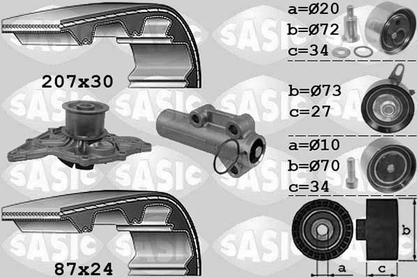 Sasic 3906058 - Water Pump & Timing Belt Set autospares.lv