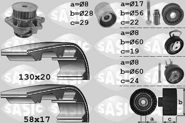 Sasic 3906060 - Water Pump & Timing Belt Set autospares.lv