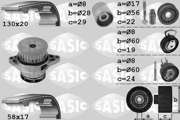 Sasic 3906085 - Water Pump & Timing Belt Set autospares.lv