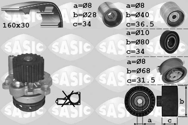 Sasic 3906082 - Water Pump & Timing Belt Set autospares.lv