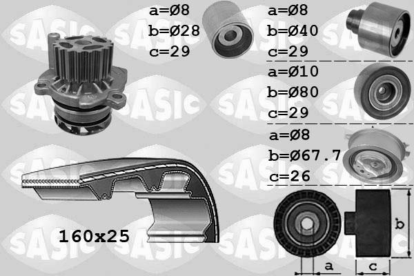 Sasic 3906077 - Water Pump & Timing Belt Set autospares.lv