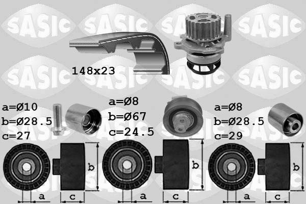 Sasic 3906103 - Water Pump & Timing Belt Set autospares.lv