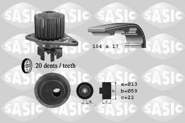 Sasic 3900020 - Water Pump & Timing Belt Set autospares.lv