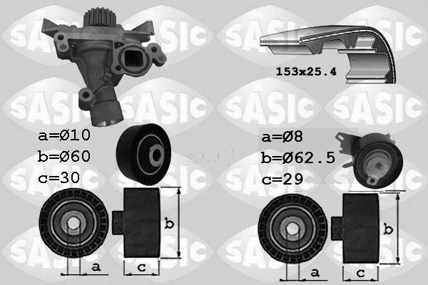 Sasic 3900028 - Water Pump & Timing Belt Set autospares.lv