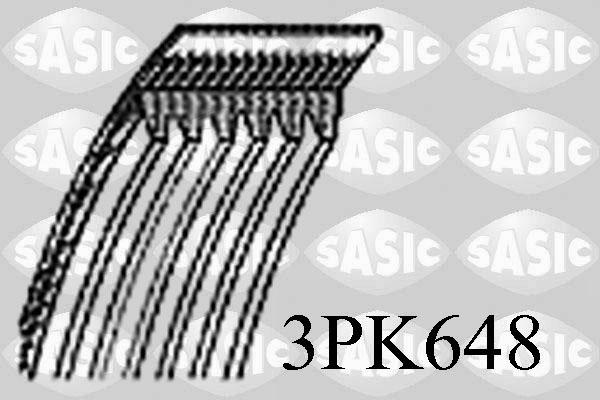 Sasic 3PK648 - V-Ribbed Belt autospares.lv