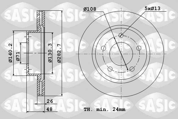 Sasic 2464F64J - Brake Disc autospares.lv