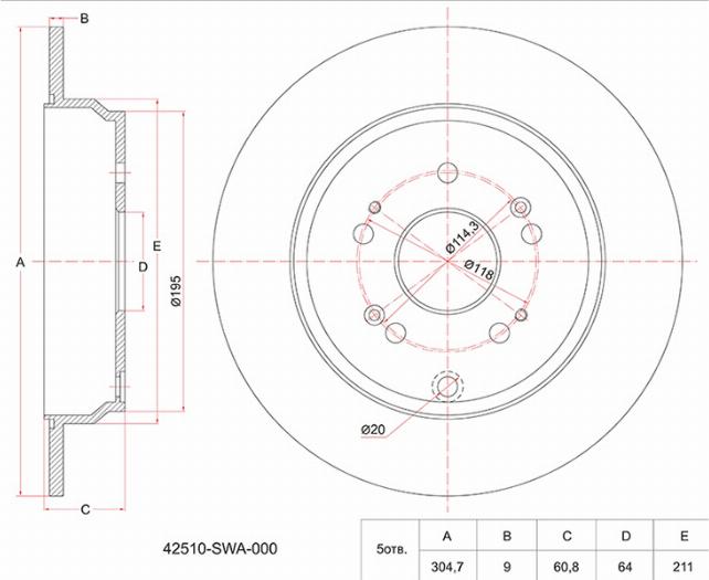 SAT ST-42510-SWA-000 - Brake Disc autospares.lv