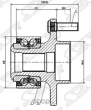 SAT ST-1471854 - Wheel Hub autospares.lv