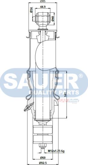 SAUER S3293101100 - Shock Absorber, cab suspension autospares.lv