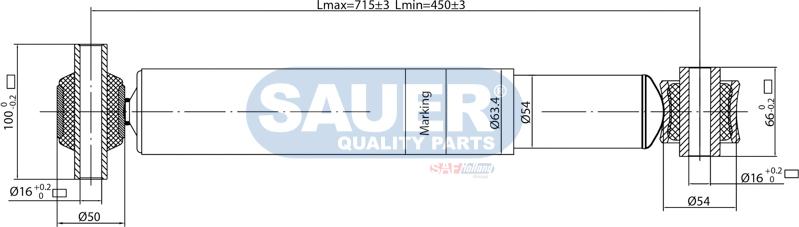 SAUER S3760096000 - Shock Absorber autospares.lv