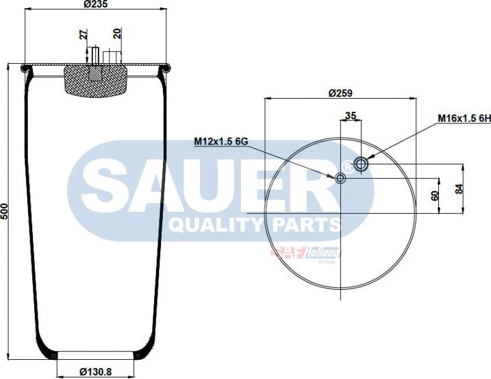 SAUER S2294884101 - Bellow, air suspension autospares.lv