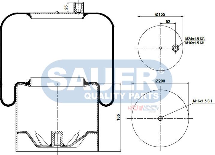 SAUER S2294390321 - Bellow, air suspension autospares.lv