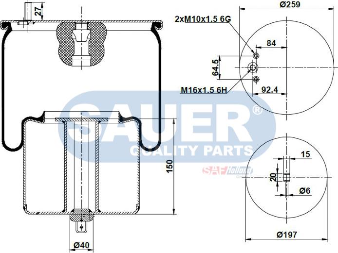 SAUER S2294713302 - Bellow, air suspension autospares.lv