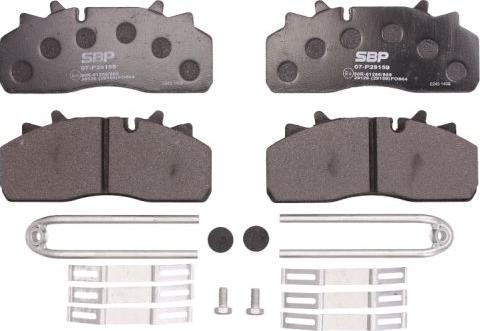 SBP 07-P29159 - Brake Pad Set, disc brake autospares.lv
