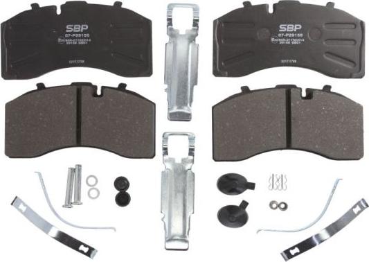 SBP 07-P29158 - Brake Pad Set, disc brake autospares.lv
