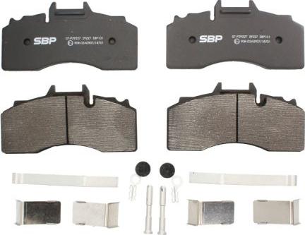 SBP 07-P29227 - Brake Pad Set, disc brake autospares.lv