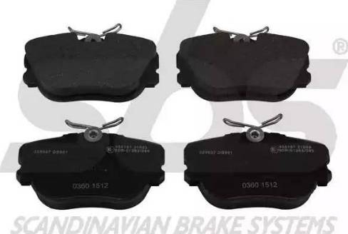 SBS 1501229937 - Brake Pad Set, disc brake autospares.lv